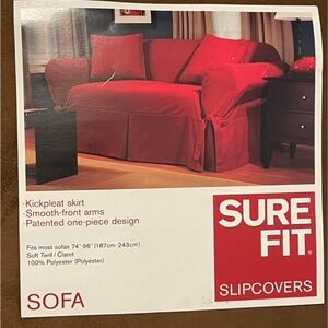 Red Sure Fit Sofa Slipcover New!